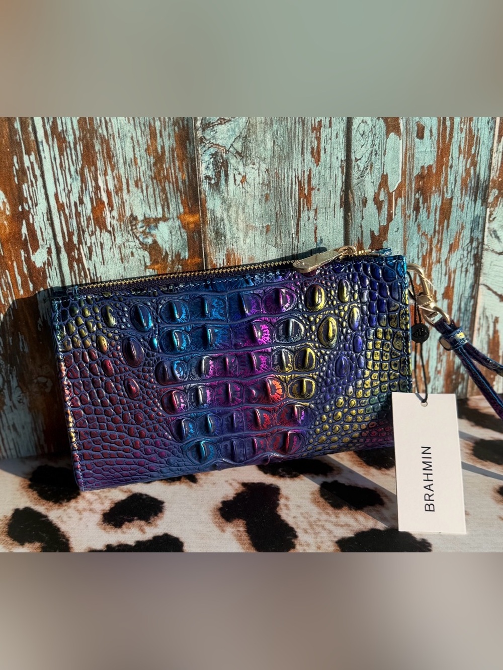 FIRM $ NEW BRAHMIN DAISY BLUE ASSORTED RETIRED COLOR SPOTLIGHT NWT - Picture 7 of 10
